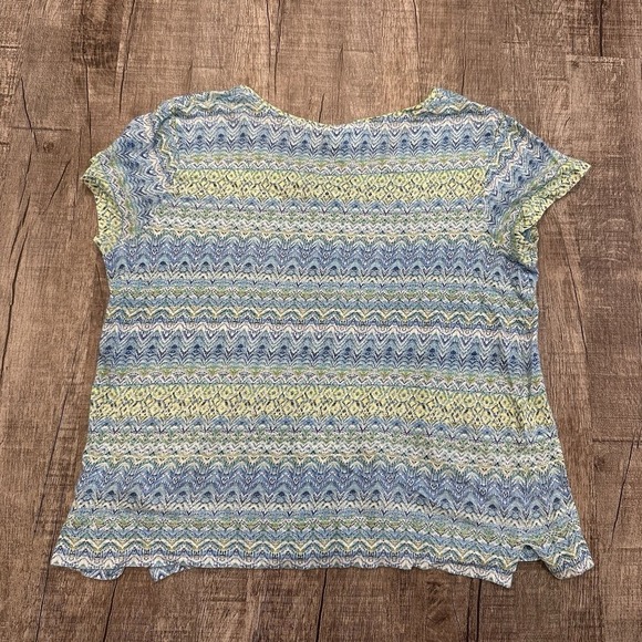 J Jill‎ Love Linen Womens Short Sleeve Tee Geometric Print 100% Linen Sz M Flowy - Picture 8 of 8